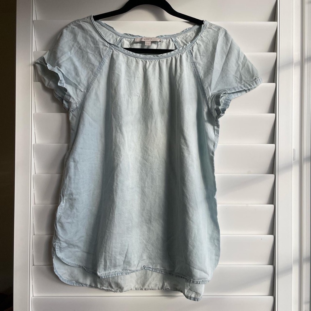 Loft blouse top in light sky blue size small